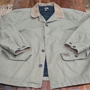 Men's Barn Chore Jacket with  Corduroy Collar Accents